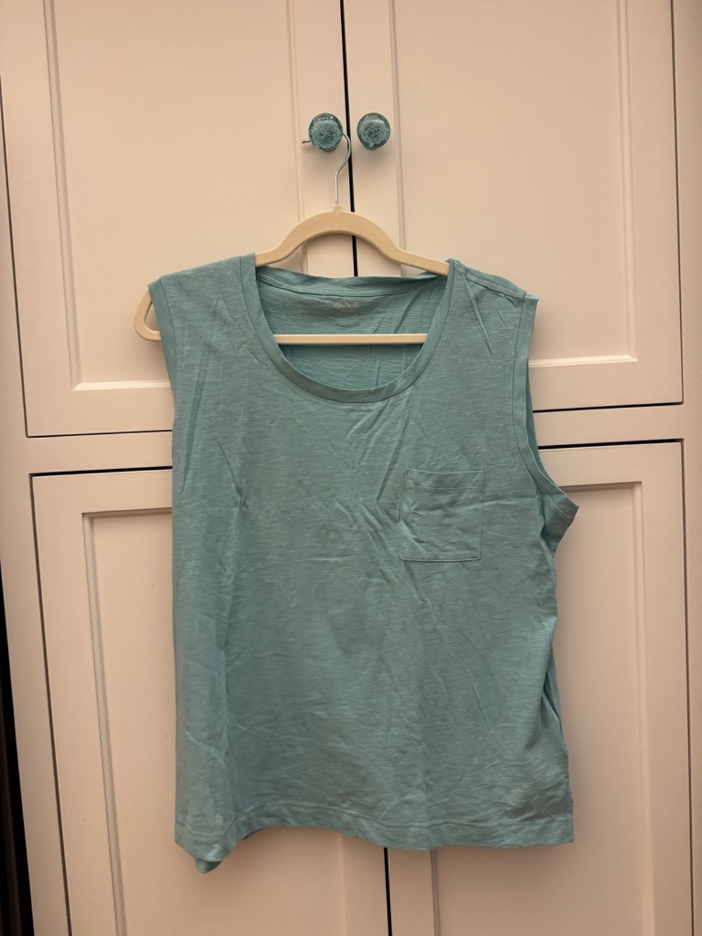 Madewell Light Aqua Sleeveless Pocket Tank